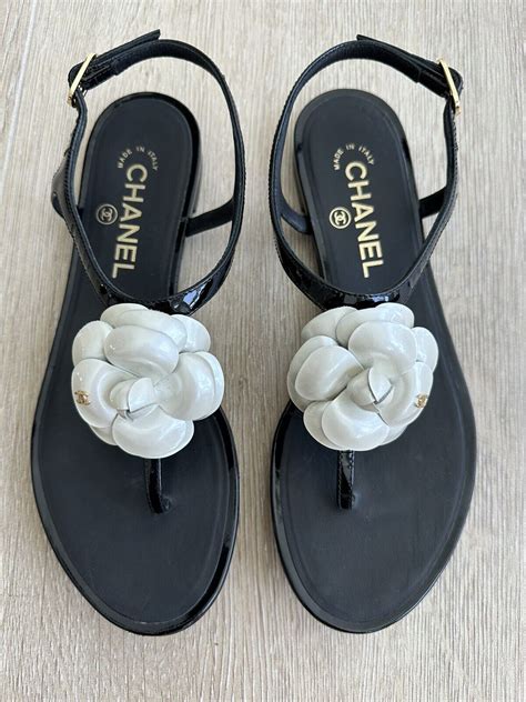 camellia sandals chanel|sz 10 chanel camellia sandals.